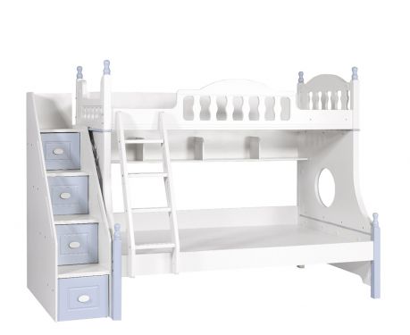 Poschodová posteľ PADDI bielo-modrá kolekcia VICTORIA
